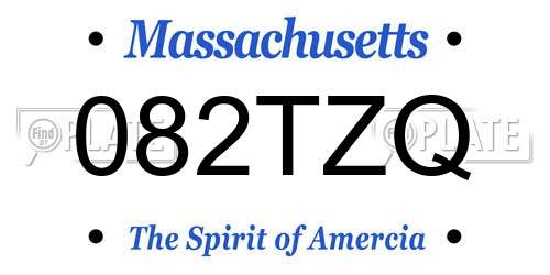 082TZQ Massachusetts License Plate
