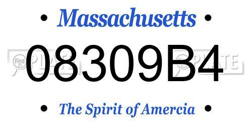 08309B4 Massachusetts License Plate