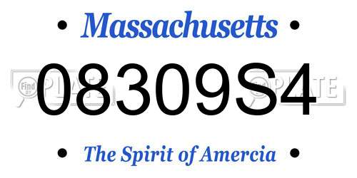 08309S4 Massachusetts License Plate