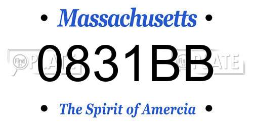 0831BB Massachusetts License Plate