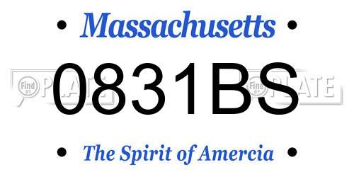 0831BS Massachusetts License Plate