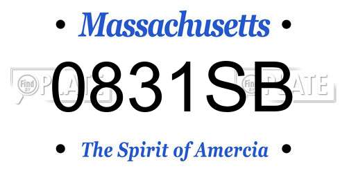 0831SB Massachusetts License Plate