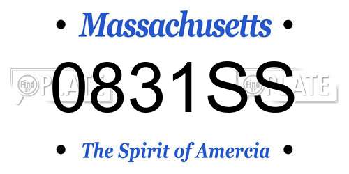 0831SS Massachusetts License Plate