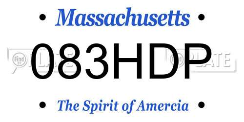 083HDP Massachusetts License Plate