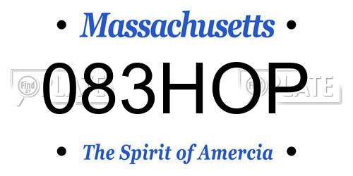 083HOP Massachusetts License Plate