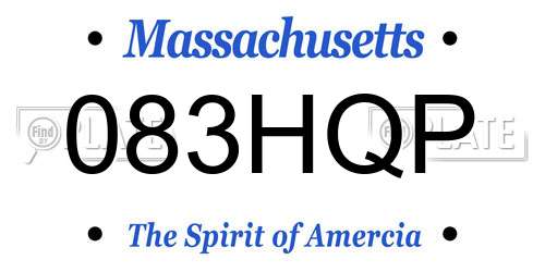 083HQP Massachusetts License Plate
