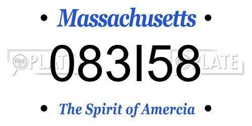 083I58 Massachusetts License Plate