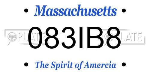 083IB8 Massachusetts License Plate