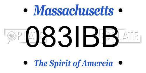 083IBB Massachusetts License Plate