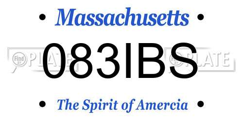 083IBS Massachusetts License Plate