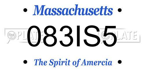 083IS5 Massachusetts License Plate