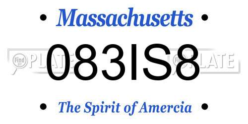 083IS8 Massachusetts License Plate