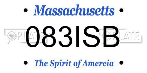 083ISB Massachusetts License Plate