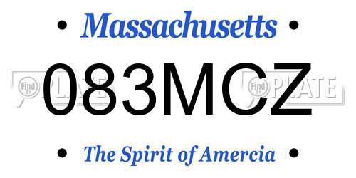 083MCZ Massachusetts License Plate