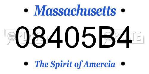 08405B4 Massachusetts License Plate
