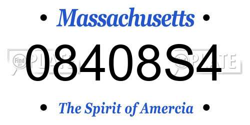 08408S4 Massachusetts License Plate
