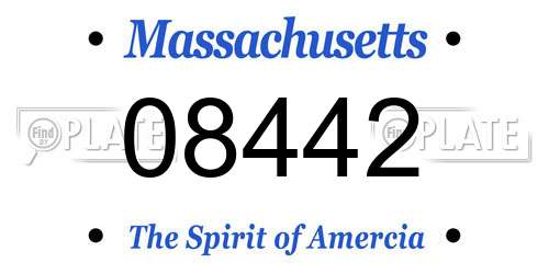 08442 Massachusetts License Plate