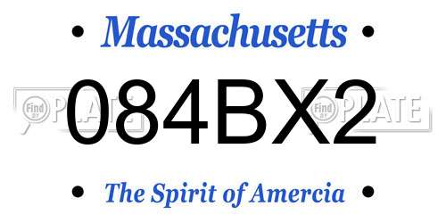 084BX2 Massachusetts License Plate