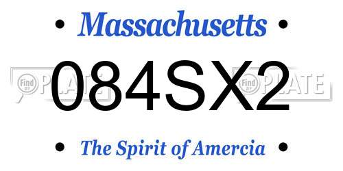 084SX2 Massachusetts License Plate