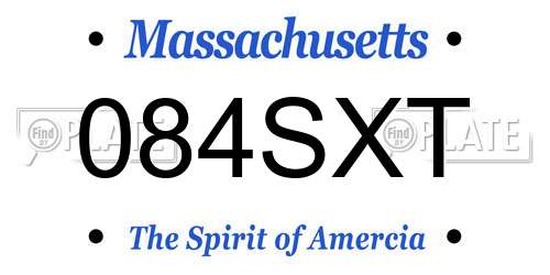084SXT Massachusetts License Plate