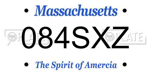 084SXZ Massachusetts License Plate