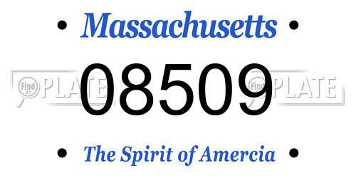 08509 Massachusetts License Plate