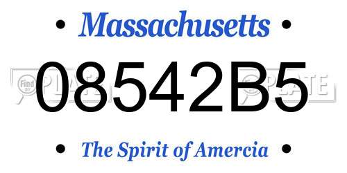 08542B5 Massachusetts License Plate
