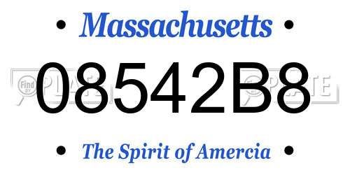08542B8 Massachusetts License Plate