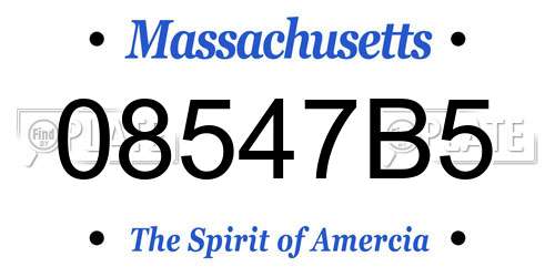 08547B5 Massachusetts License Plate
