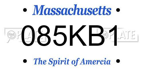 085KB1 Massachusetts License Plate