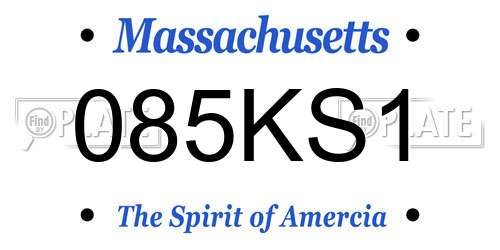 085KS1 Massachusetts License Plate