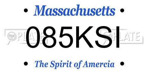 085KSI Massachusetts License Plate