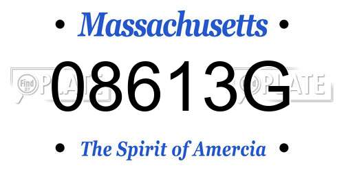 08613G Massachusetts License Plate