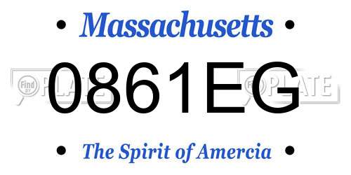 0861EG Massachusetts License Plate