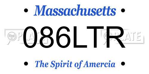 086LTR Massachusetts License Plate