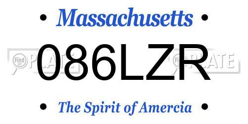 086LZR Massachusetts License Plate