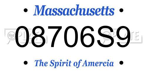08706S9 Massachusetts License Plate