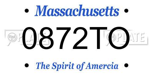 0872TO Massachusetts License Plate