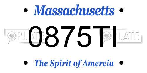 0875TI Massachusetts License Plate