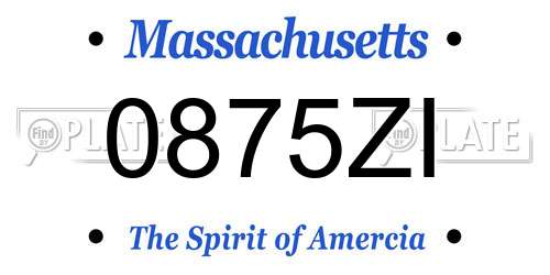 0875ZI Massachusetts License Plate