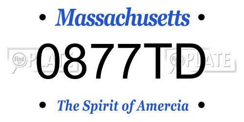 0877TD Massachusetts License Plate