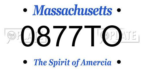 0877TO Massachusetts License Plate