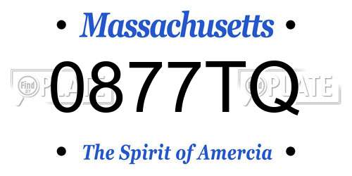 0877TQ Massachusetts License Plate