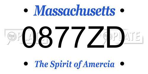 0877ZD Massachusetts License Plate