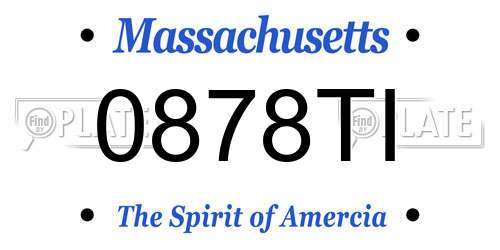 0878TI Massachusetts License Plate