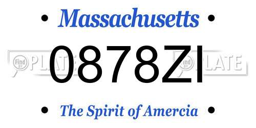 0878ZI Massachusetts License Plate