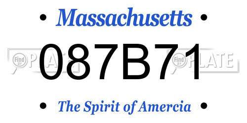 087B71 Massachusetts License Plate