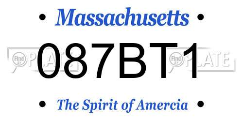 087BT1 Massachusetts License Plate