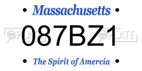087BZ1 Massachusetts License Plate