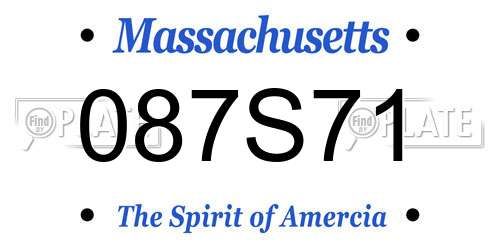 087S71 Massachusetts License Plate